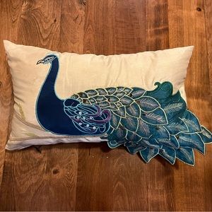 Pillow THRO by Lladlo Lorenz peacock long pillow 18 X 10
